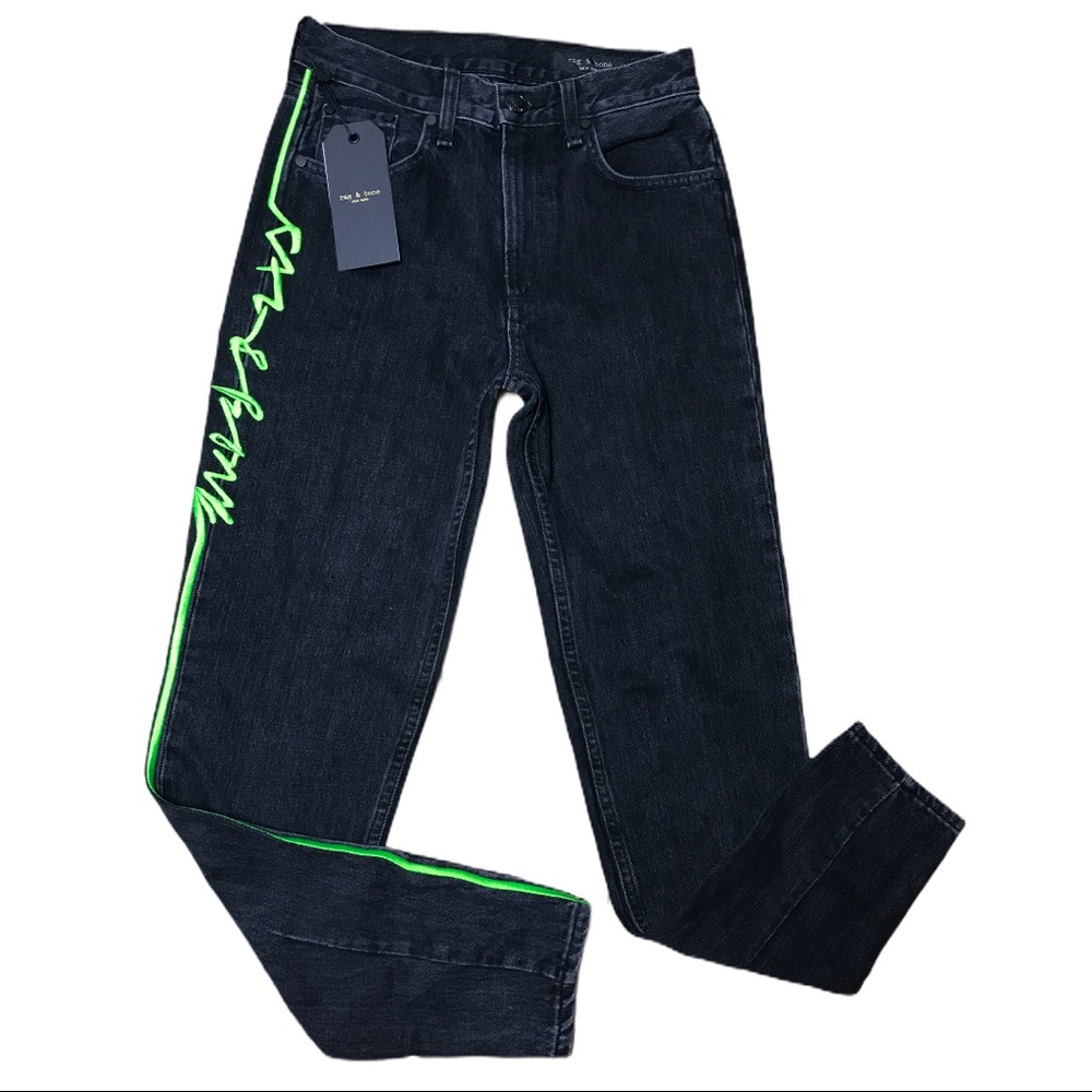 NWT Rag & Bone Stone Kuro Ash Jeans Embroidered 23